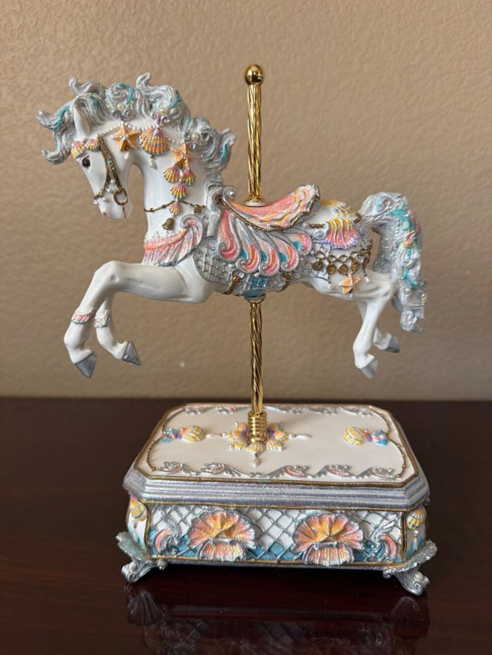 1995 SF Music Box Co Neptune’s Fantasy Carousel Horse Maureen Drdak Ltd Ed w/Box